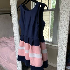 Navy Scuba Skater Dress